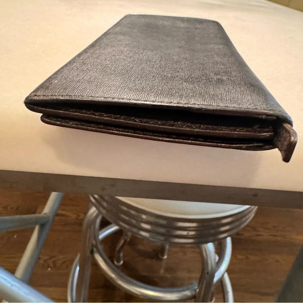 dunhill Black Leather Men's / Women’s Bi-Fold Long Wallet